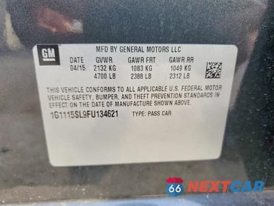 Zdjęcie 12 z 12 samochodu: 2015 CHEVROLET IMPALA LT VIN:1G1115SL9FU134621 - miniatura