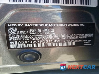 Zdjęcie 12 z 12 samochodu: 2015 BMW 528 I VIN:WBA5A5C57FD515423 - miniatura