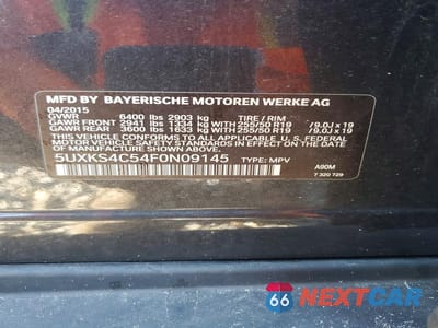 Zdjęcie 13 z 13 samochodu: 2015 BMW X5 XDRIVE35D VIN:5UXKS4C54F0N09145 - miniatura