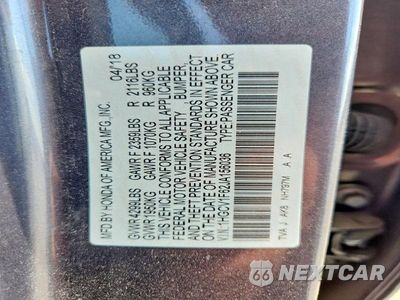 Zdjęcie 12 z 12 samochodu: 2018 HONDA ACCORD EXL VIN:1HGCV1F62JA156036 - miniatura