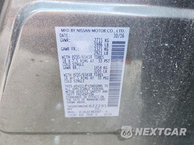 Zdjęcie 13 z 13 samochodu: 2017 NISSAN PATHFINDER S VIN:5N1DR2MN2HC622291 - miniatura