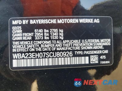 Zdjęcie 12 z 12 samochodu: 2025 BMW 740 I VIN:WBA23EH07SCU80926 - miniatura