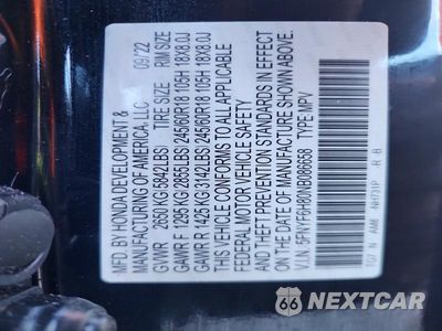 Zdjęcie 14 z 14 samochodu: 2022 HONDA POILOT VIN:5FNYF6H80NB086658 - miniatura
