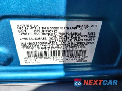 Zdjęcie 13 z 13 samochodu: 2013 MITSUBISHI OUTLANDER SPORT ES VIN:4A4AP3AUXDE003749 - miniatura