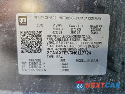 Zdjęcie 13 z 13 samochodu: 2022 CHEVROLET EQUINOX VIN:2GNAXTEV6N6117724 - miniatura