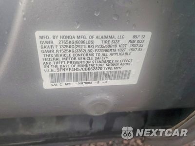 Zdjęcie 14 z 14 samochodu: 2012 HONDA PILOT EXL VIN:5FNYF4H57CB062820 - miniatura
