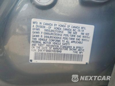 Zdjęcie 12 z 12 samochodu: 2007 HONDA PILOT EXL VIN:2HKYF18697H501949 - miniatura