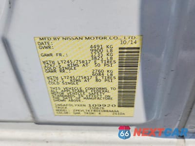 Zdjęcie 13 z 13 samochodu: 2014 NISSAN NV 2500 HD S VIN:1N6AF0LYXEN109920 - miniatura