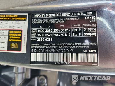 Zdjęcie 13 z 13 samochodu: 2015 MERCEDES-BENZ ML 350 4MATIC VIN:4JGDA5HB9FA604002 - miniatura