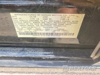 Zdjęcie 12 z 12 samochodu: 2008 NISSAN ALTIMA 2.5 VIN:1N4AL21E38C252732 - miniatura