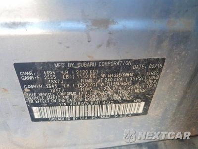 Zdjęcie 12 z 12 samochodu: 2018 SUBARU OUTBACK 2.5I LIMITED VIN:4S4BSANC8J3310422 - miniatura