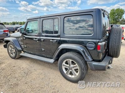 Drugie zdjęcie samochodu z przodu: 2021 JEEP WRANGLER UNLIMITED SAHARA VIN:1C4HJXEN6MW831468 - miniatura