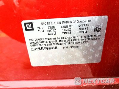 Zdjęcie 12 z 12 samochodu: 2015 CHEVROLET IMPALA LTZ VIN:2G1155SL4F9181945 - miniatura