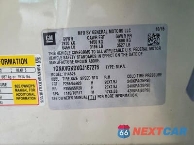 Zdjęcie 14 z 14 samochodu: 2016 CHEVROLET TRAVERSE LT VIN:1GNKVGKDXGJ187276 - miniatura