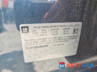 Zdjęcie 12 z 12 samochodu: 2018 CHEVROLET CRUZE PREMIER VIN:3G1BF6SM4JS620993 - miniatura