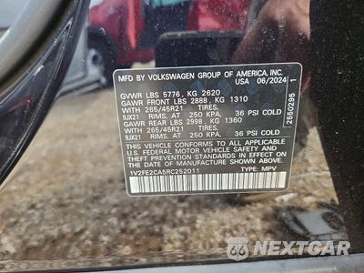 Zdjęcie 12 z 12 samochodu: 2024 VOLKSWAGEN ATLAS CROSS SPORT SEL PREMIUM R-LINE VIN:1V2FE2CA5RC252011 - miniatura