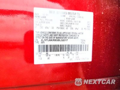 Zdjęcie 12 z 12 samochodu: 2016 LINCOLN MKX SELECT VIN:2LMTJ6KR8GBL52017 - miniatura