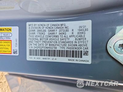 Zdjęcie 12 z 12 samochodu: 2022 HONDA CIVIC SPORT VIN:2HGFE2F53NH502788 - miniatura