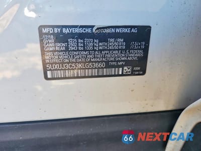 Zdjęcie 12 z 12 samochodu: 2019 BMW X4 XDRIVE30I VIN:5UXUJ3C53KLG53660 - miniatura