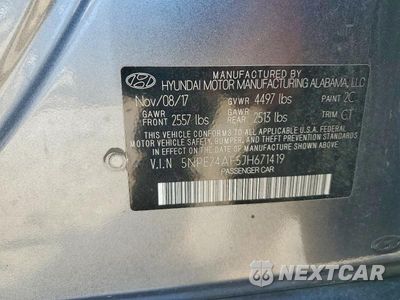 Zdjęcie 12 z 12 samochodu: 2018 HYUNDAI SONATA SE VIN:5NPE24AF5JH671419 - miniatura