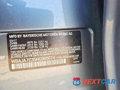 Zdjęcie 12 z 12 samochodu: 2017 BMW 5ER XI VIN:WBAJA7C35HG905074 - miniatura