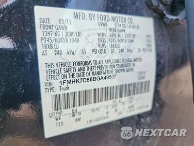 Zdjęcie 13 z 13 samochodu: 2011 FORD EXPLORER XLT VIN:1FMHK7D88BGA49507 - miniatura