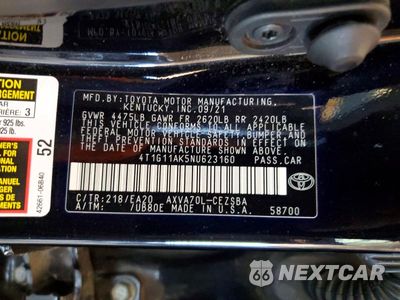 Zdjęcie 13 z 13 samochodu: 2022 TOYOTA CAMRY SE VIN:4T1G11AK5NU623160 - miniatura