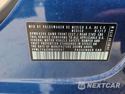 Zdjęcie 12 z 12 samochodu: 2017 VOLKSWAGEN JETTA SEL VIN:3VWL17AJ3HM309557 - miniatura