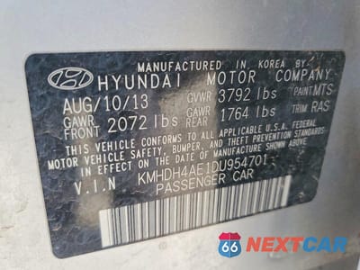 Zdjęcie 12 z 12 samochodu: 2013 HYUNDAI ELANTRA GLS VIN:KMHDH4AE1DU954701 - miniatura