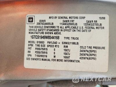 Zdjęcie 12 z 12 samochodu: 1998 GMC SONOMA VIN:1GTCS1949W8544168 - miniatura