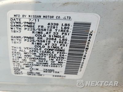 Zdjęcie 14 z 14 samochodu: 2011 NISSAN ROGUE S VIN:JN8AS5MT7BW188617 - miniatura