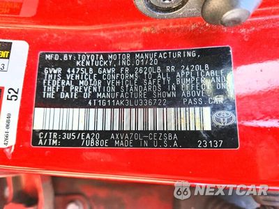 Zdjęcie 13 z 13 samochodu: 2020 TOYOTA CAMRY SE VIN:4T1G11AK3LU336722 - miniatura