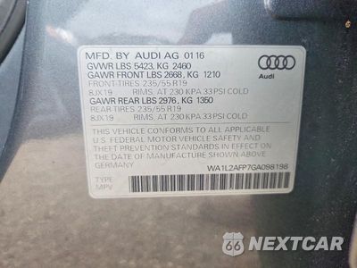 Zdjęcie 14 z 14 samochodu: 2016 AUDI Q5 PREMIUM PLUS VIN:WA1L2AFP7GA098198 - miniatura