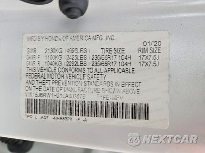 Zdjęcie 14 z 14 samochodu: 2020 HONDA CR-V LX VIN:5J6RW1H21LA003578 - miniatura