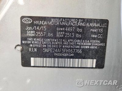 Zdjęcie 12 z 12 samochodu: 2015 HYUNDAI SONATA SE VIN:5NPE24AF5FH167766 - miniatura