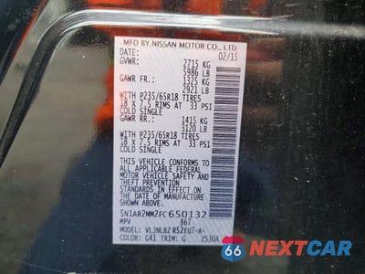 Zdjęcie 13 z 13 samochodu: 2015 NISSAN PATHFINDER S VIN:5N1AR2MM2FC650132 - miniatura