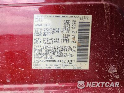 Zdjęcie 12 z 12 samochodu: 2017 NISSAN MURANO SL VIN:5N1AZ2MH0HN107341 - miniatura