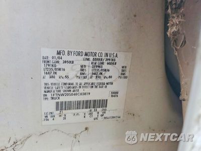 Zdjęcie 12 z 12 samochodu: 2004 FORD F250 SUPER DUTY VIN:1FTNW20S04EC03819 - miniatura