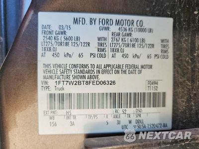 Zdjęcie 12 z 12 samochodu: 2015 FORD F250 SUPER DUTY VIN:1FT7W2BT8FED06326 - miniatura