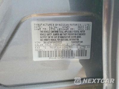 Zdjęcie 12 z 12 samochodu: 2017 NISSAN SENTRA S VIN:3N1AB7AP3HY238528 - miniatura