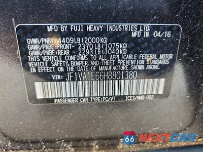 Zdjęcie 12 z 12 samochodu: 2017 SUBARU WRX PREMIUM VIN:JF1VA1E66H8801380 - miniatura