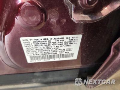 Zdjęcie 13 z 13 samochodu: 2008 HONDA PILOT EXL VIN:5FNYF18678B003992 - miniatura