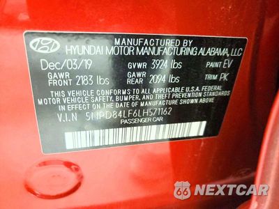 Zdjęcie 12 z 12 samochodu: 2020 HYUNDAI ELANTRA SEL VIN:5NPD84LF6LH571162 - miniatura