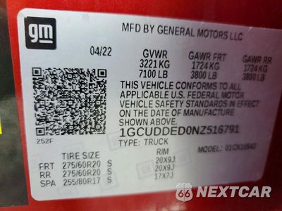 Zdjęcie 12 z 12 samochodu: 2022 CHEVROLET SILVERADO K1500 LT VIN:1GCUDDED0NZ516791 - miniatura