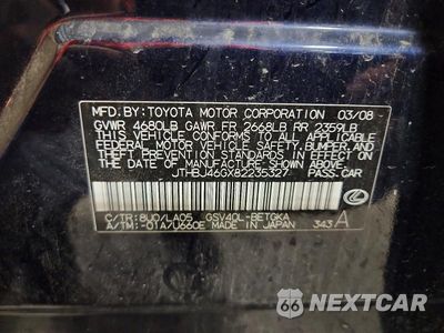 Zdjęcie 12 z 12 samochodu: 2008 LEXUS ES 350 VIN:JTHBJ46GX82235327 - miniatura