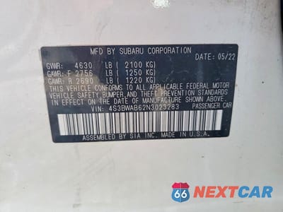 Zdjęcie 13 z 13 samochodu: 2022 SUBARU LEGACY VIN:4S3BWAB62N3023283 - miniatura