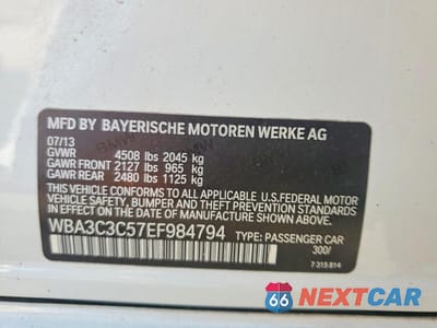 Zdjęcie 12 z 12 samochodu: 2014 BMW 320 I XDRIVE VIN:WBA3C3C57EF984794 - miniatura