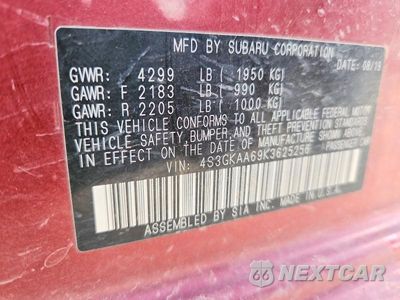 Zdjęcie 12 z 12 samochodu: 2019 SUBARU IMPREZA VIN:4S3GKAA69K3625256 - miniatura
