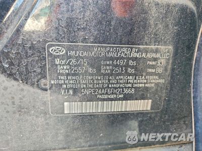 Zdjęcie 12 z 12 samochodu: 2015 HYUNDAI SONATA SE VIN:5NPE24AF6FH213668 - miniatura