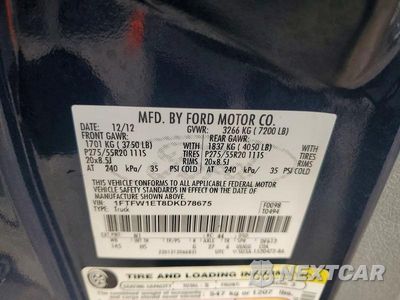 Zdjęcie 12 z 12 samochodu: 2013 FORD F150 SUPERCREW VIN:1FTFW1ET8DKD78675 - miniatura